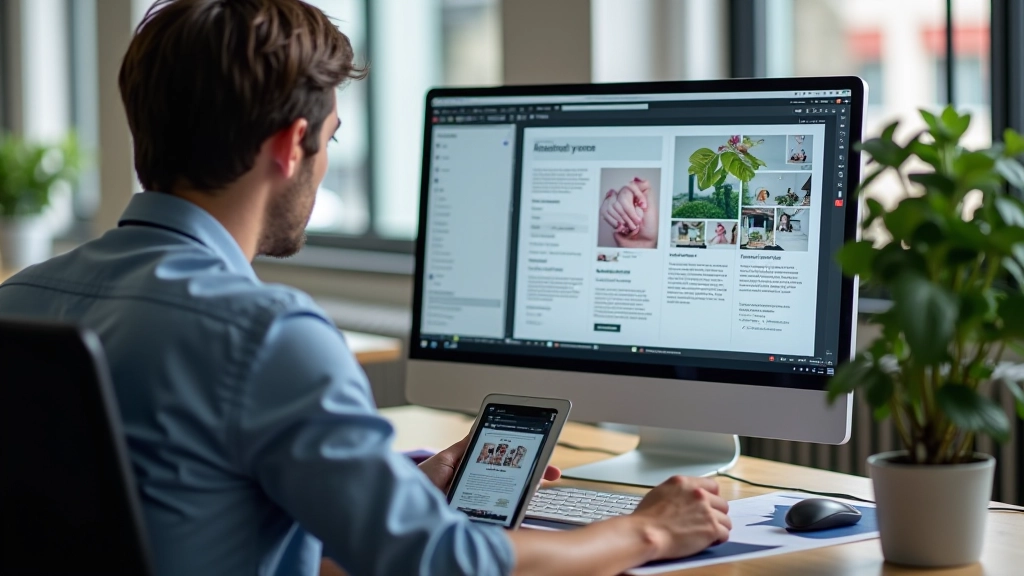 Desktop and mobile layouts side-by-side showing responsive hero card design with featured content and imagery