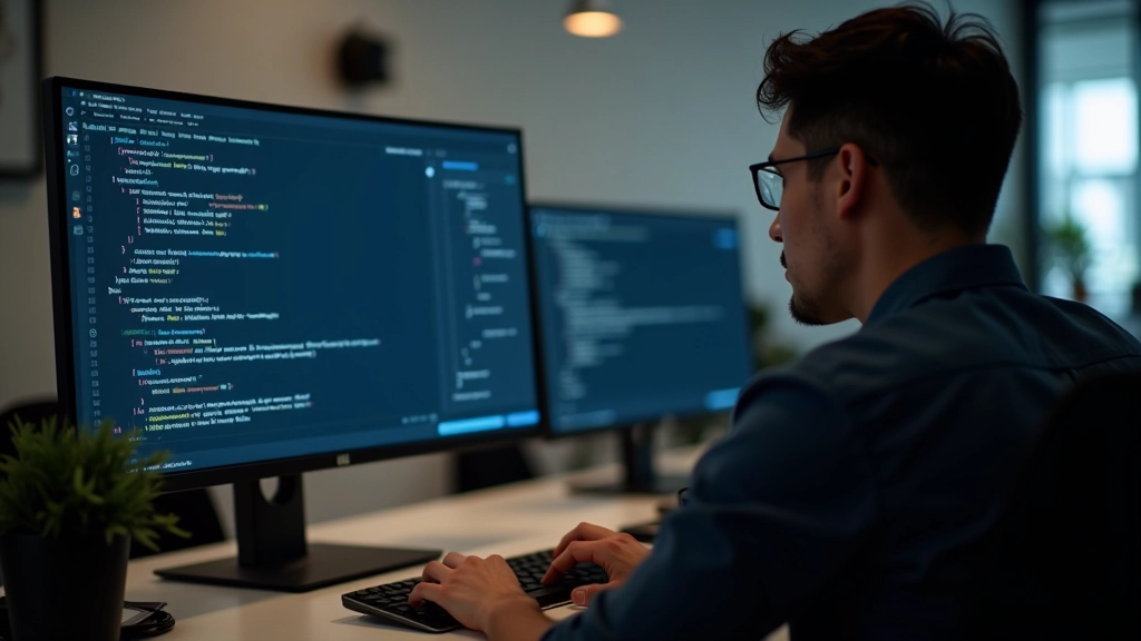 Code editor showing CSS Grid page layout definition with Flexbox component styling side by side